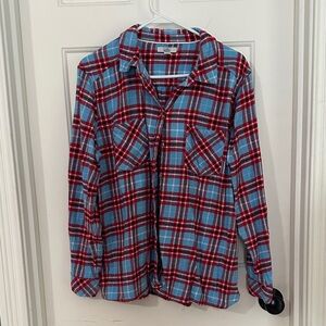 Croft & Barrow Blue and Red Checkered Button-Down Shirt